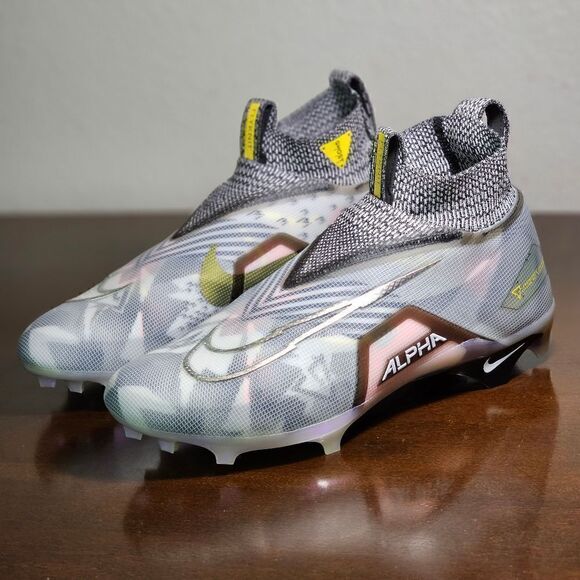 Nike Alpha Menace Elite 3 Football Cleats Flyknit 13 Wolf Grey Black CV0578 001 - Picture 3 of 17